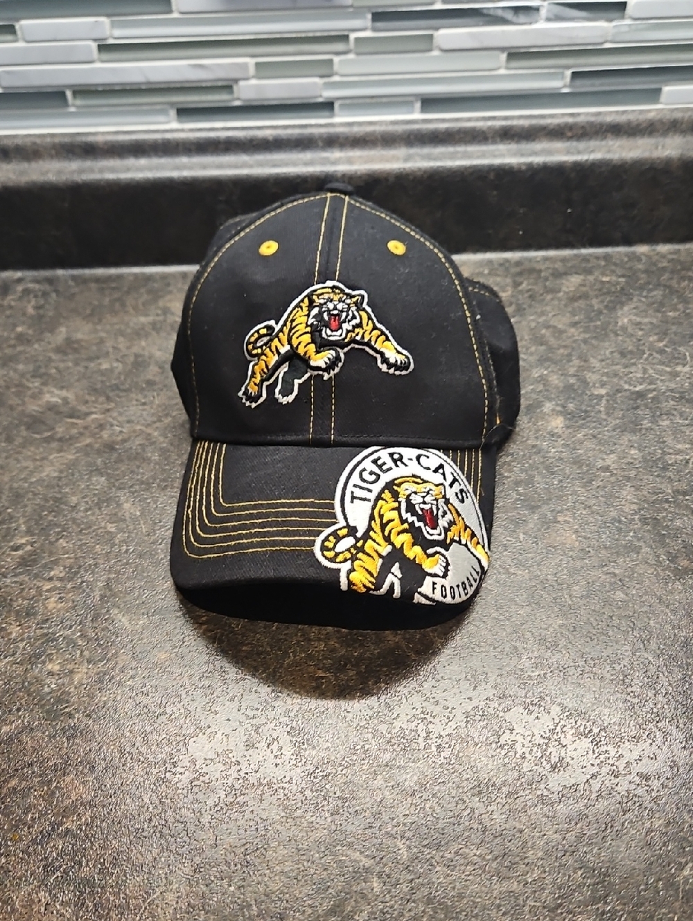 47 Black and Yellow Tiger Patch Baseball Hat